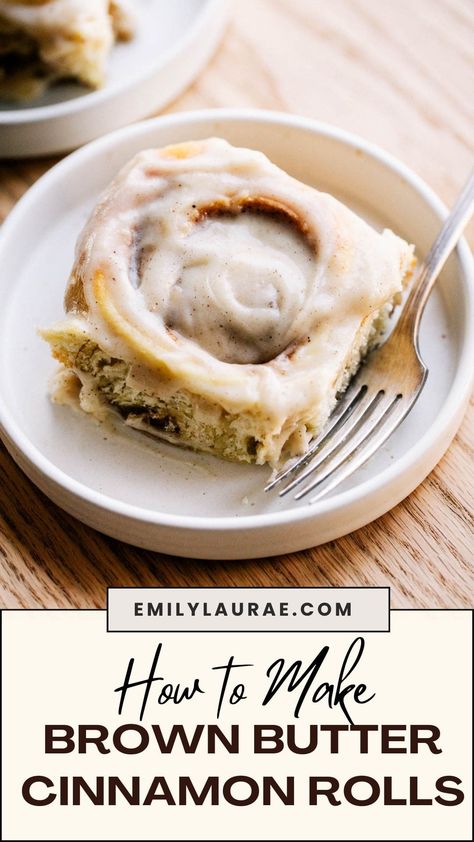 Not to brag, but these Brown Butter Cinnamon Rolls might just be the best cinnamon rolls you've ever tried. They're made with a luxuriously pillowy brioche dough and a double dose of browned butter!rn Bridgeford Cinnamon Rolls, Brown Butter Cinnamon Rolls, Butter Cinnamon Rolls, The Best Cinnamon Rolls, Brioche Dough, Cinnamon Roll Icing, Not To Brag But, Brown Butter Frosting, Butter Cream Cheese Frosting