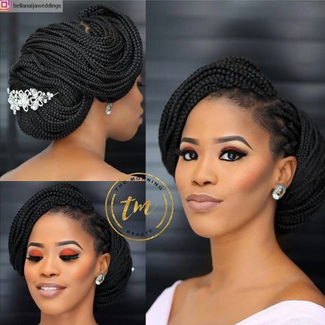 Bridal Hairstyles For Naturalistas Wedding Braids For Black Women, Braids Bridal Hairstyles, Afro Ideas, Box Braids Updo, Natural Hair Wedding, Bridal Hairstyles With Braids, Weave Hairstyles Braided, Black Wedding Hairstyles, Bridal Braids