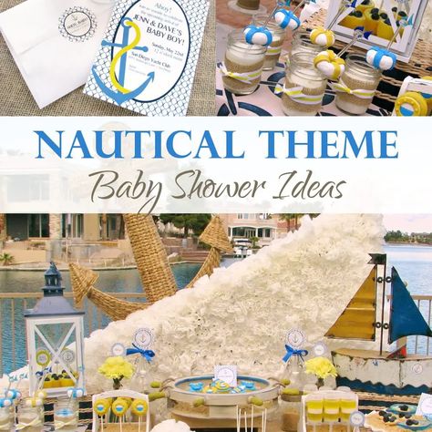 Nautical Theme Baby Shower Ideas Sailor Baby Showers, Nautical Baby Shower Invitations, Sailor Baby, Ahoy Its A Boy, Boy Baby Shower Themes, Nautical Baby Shower, Fiesta Baby Shower, Printable Baby Shower Invitations, Nautical Baby