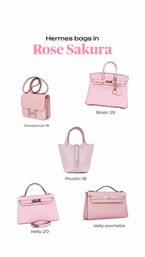 Hermes bags in Rose Sakura Constance Hermes, Hermes Constance Bag, Kelly Pochette, Hermes Constance, Birkin 25, Hermes Bags, Hermes Bag, My New Room, Pink Bag