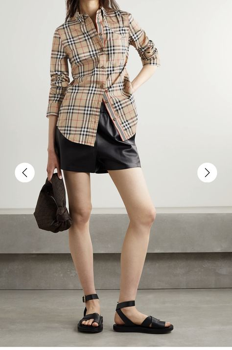 Burberry Shirt Outfit, Check Shirts For Women, Checked Shirt Women, Jacket Outfit Women, Burberry Shirt, Burberry Outfit, Pleated Shirt, Luxury Women Fashion, Burberry Women