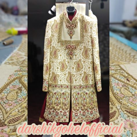 Get #designersherwani #onrent In #Ahmedabad  #sherwanionrent #hire #hiresherwani #sherwaniforman #dresshim #tailor #indianwedding #weddingdress #weddingdress #sherwani Sherwani Embroidery, Groom Sherwani, Sherwani For Men, Indian Men Fashion, Wedding Sherwani, Indian Couture, Dapper Men, Indian Ethnic Wear, Bridal Lehenga