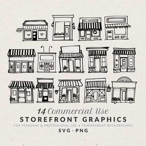 Shop Illustration Store Fronts, Shop Front Illustration, Shopfront Illustration, Storefront Illustration, Store Illustration, Doodle Clipart, Shop Drawing, House Sketch, Png Vintage