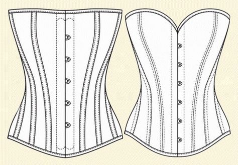 Corset Guide, Corset Making, Fashion Model Sketch, Corset Sewing Pattern, Fashion Illustration Collage, Victorian Corset, Model Sketch, Steampunk Women, Corset Fashion