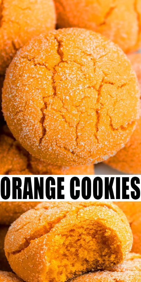 ORANGE COOKIES RECIPE- Quick, easy, soft and chewy, best, old fashioned, homemade with simple ingredients. Crispy on the outside. A doctored cake mix recipe, loaded with orange zest, extract, orange juice. Can be frosted or dipped in chocolate. Can also add cranberries or chocolate chips. From CakeWhiz.com #cookies #orange #dessert #recipes #baking #summer #citrus #cakemix Baking With Oranges Easy Recipes, Orange Juice Cookies Recipes, Orange Peel Cookies, Recipes To Use Up Oranges, Mandarine Orange Recipes, Canned Oranges Recipes, Fresh Mandarin Orange Recipes, Canned Mandarin Oranges Recipes, Use Up Oranges