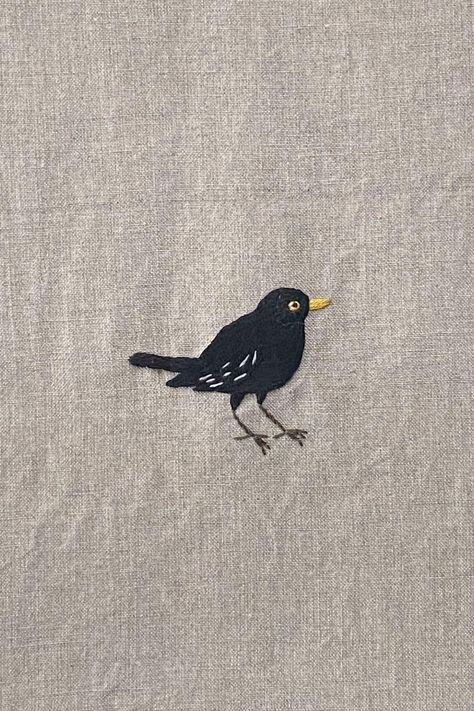 Handmade Embroidery "Blackbird (6.5x5.2cm) " Add a personal touch to your item with our Blackbird (6.5x5.2cm)  embroidery. We can embroider your loved one's name or any word(s) of your choosing! To get started, please count the number of symbols (letters, numbers, or special characters) in your word(s), and select the corresponding amount in the "Symbols" dropdown, before following the instructions below. Choose this embroidery for any item of our shop: 1. Add any item you would like to get with Denim Bag Patterns, Hoodie Diy, Textile Art Embroidery, Needlepoint Tapestry, Fabric Journals, Bird Embroidery, Handmade Embroidery, Slow Stitching, Art Textile