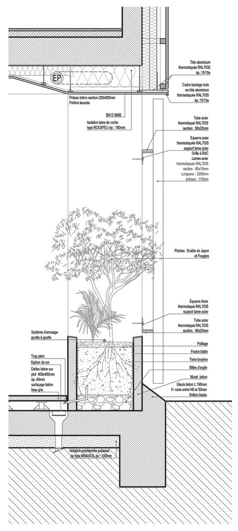 benjamin fleury, David Boureau · 20 HOUSING · Divisare Contemporary Architecture House, Arch Designs For Hall, Simple Building, Plans Architecture, Architecture Collage, Architectural Section, Layout Architecture, Landscape Architecture Design, Green Architecture