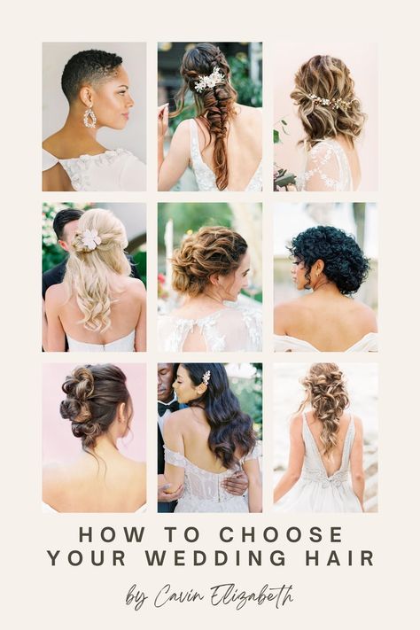 How to choose whether to wear your hair up or down on the wedding day. Which hairstyle is right for your wedding based on your hair type and wedding dress. Save now and read later or click to read and learn! Bride Hairstyles For Off The Shoulder Dress, Hairstyle For Wedding Dress Type, Bridal Hairstyles For Off The Shoulder Dress, Hairstyles For Wedding Dress Type, Bridal Hair Based On Dress, Bridal Hairstyles For Low Back Dress, Wedding Hair For Dress Type, Bridal Hair For Off Shoulder Dress, Hair Up Vs Down For Wedding