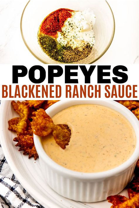 Popeyes Blackened Ranch Sauce (copycat) - Life is Sweeter By Design Ranch Aioli Recipe, Everything Sauce Recipe, Smoother Chicken Recipes, Spicy Ranch Dipping Sauce, Royal Farms Chesapeake Sauce Recipe, Uncle Remus Sauce Recipe, Popeyes Blackened Ranch Recipe, Popeyes Sauce Recipe, Popeyes Seasoning Recipe