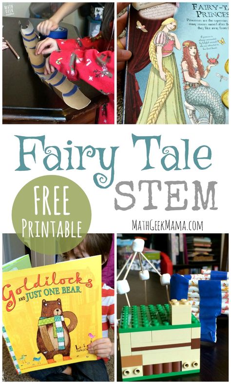 Looking for a new way to bring classic stories to life? Try these super fun (and super simple!) Fairy Tale STEM challenges! The free download includes 5 different ideas to explore math and engineering concepts with your K-5 kids.  http://mathgeekmama.com/fairy-tale-stem/?utm_campaign=coschedule&utm_source=pinterest&utm_medium=Bethany%20%7C%20Math%20Geek%20Mama&utm_content=Fairy%20Tale%20STEM%3A%20Literature%20Based%20Math%20and%20Engineering Fairy Tale Stem, Kindergarten Stem, Fairy Tale Activities, Fairy Tales Unit, Fractured Fairy Tales, Steam Ideas, Preschool Stem, Teaching Stem, Fairy Tale Theme