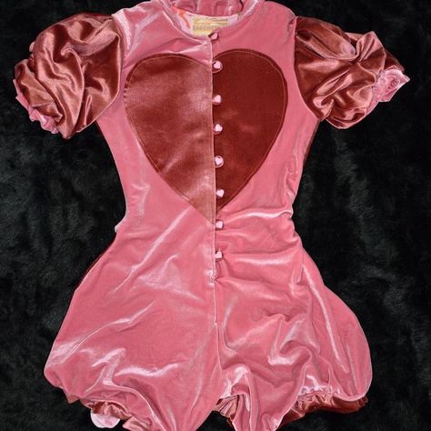 Clown Clothes, Lizzie Hearts, Heart Pocket, Velvet Heart, Clown Costume, Vintage Circus, Mauve Pink, Cabaret, Pink Velvet