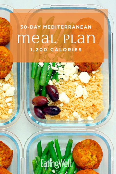 In this 30-day meal plan, we incorporate the principles of the Mediterranean diet with plenty of meal-prep recipes and no-cook breakfast options to make eating healthy and losing weight realistic for busy schedules. At 1,200 calories, this plan should help you lose a healthy 1 to 2 pounds per week. #mediterraneanrecipes #mediterraneanfood #mediterraneandishes #healthymediterranean #mediterraneanmeals #recipe #eatingwell #healthy Ready Made Meals, Mediterranean Meal Plan, 200 Calorie, Mediterranean Diet Meal Plan, Low Carb Diets, The Mediterranean Diet, Ketogenic Diet Meal Plan, Ketogenic Diet Plan, 1200 Calories