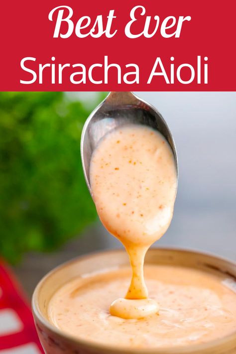 Aoili Recipe, Aioli Sauce Recipe, Spicy Mayo Recipe, Vegan Basics, Siracha Sauce, Sriracha Aioli, Aioli Sauce, Mayo Recipe, Aioli Recipe