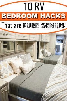 Room Divider Ideas For Rv, Rv Refrigerator Organization, Organizing Camper Travel Trailers, Rv Silverware Storage Ideas, Grand Design Imagine Rv Decorating Ideas, Rv Murphy Bed Ideas, Rv Bedroom Storage Ideas, Camper Closet Storage Ideas, Rv Nursery Ideas