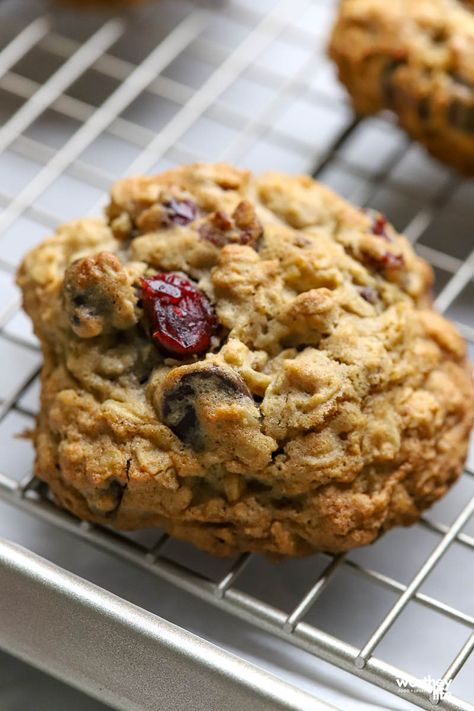 Oatmeal Cranberry Chocolate Chip Cookies Oatmeal Craisin Chocolate Chip Cookies, Cranberry Oatmeal Chocolate Chip Cookies, Oatmeal Cherry Chocolate Chip Cookies, Cranberry Chocolate Chip Oatmeal Cookies, Chocolate Chip Cranberry Cookies, Cranberry Chocolate Chip Cookies, Oatmeal Craisin Cookies, Bakery Goodies, Cranberry Oatmeal Cookies