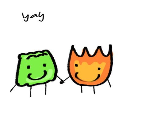 Gelatin And Firey Bfb, Firey Bfb, Neck Muscles, New Year New Me, Best Duos, Muscles, Ships, Fan Art, Quick Saves