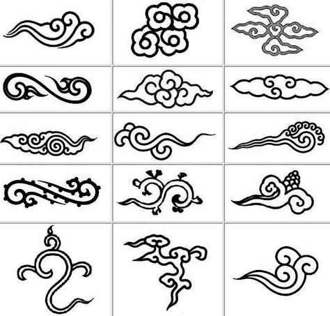 Korean Tattoos, 달력 디자인, Chinese Pattern, Theme Tattoo, Korean Design, 1 Tattoo, Clouds Pattern, Traditional Korean, Affinity Designer