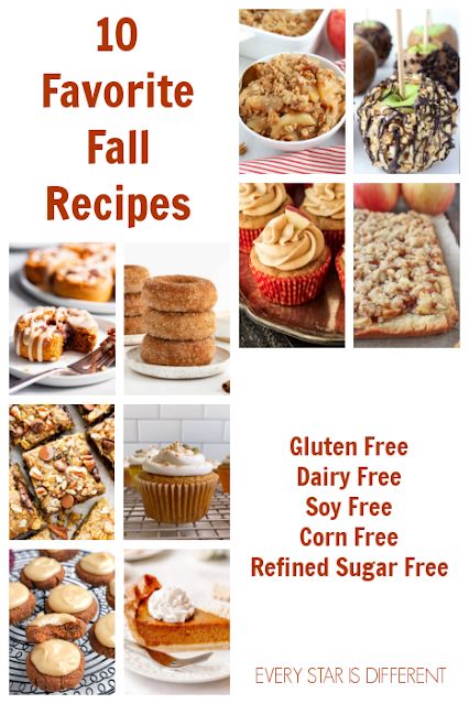 10 Favorite Fall Desserts: Gluten Free, Dairy Free, Soy Free, Corn Free, and Refined Sugar Free Desserts Gluten Free Dairy Free, Fall Desserts Gluten Free, Dairy Free Cookie Recipe, Soy Free Desserts, Corn Free Recipes, Sugar Free Chocolate Cake, Desserts Gluten Free, Dairy Free Soy Free, Refined Sugar Free Recipes