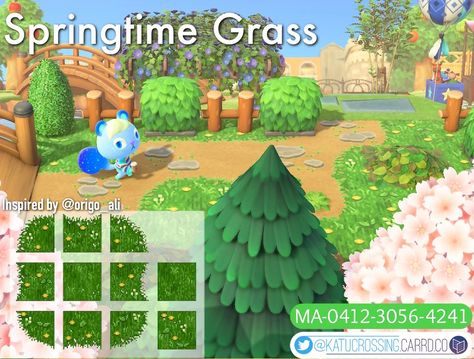 Grass Path, Lawn Path, Animal Crossing 3ds, Lawn Design, Grass Pattern, I Did My Best, Path Design, Animal Crossing Game, Animal Crossing Qr