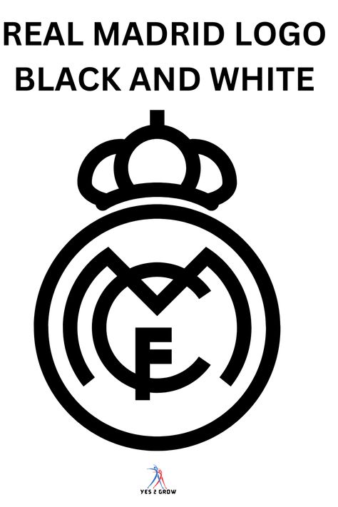 Real Madrid logo black and white | Yes2Grow Escudo Real Madrid, Madrid Flag, Madrid Logo, Real Madrid Logo, Real Madrid Shirt, Logo Black And White, Flag Template, Logo Sketches, Pixel Drawing