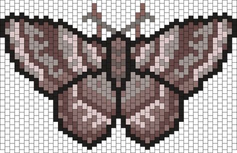 Kandi Patterns for Kandi Cuffs - Animals Pony Bead Patterns Moth Perler Bead Patterns, Kandi Panel, Pony Bead Animals Patterns, Brown Moth, Kandi Cuffs, Diy Kandi Bracelets, Kandi Kid, Kandi Ideas, Easy Perler Beads Ideas