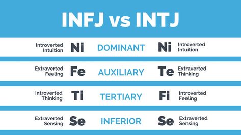 INTJ vs INFJ: Difference Between the 2 Personality Types Extraverted Intuition, Introverted Sensing, Introverted Thinking, Infp Personality Type, Infj Type, Intj And Infj, Infj Personality Type, Intj Personality, Infp Personality