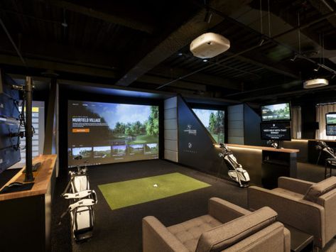 Membership | Konnectgolf Sport Bar Design, Golf Bar, Indoor Golf Simulator, Room Theater, Golf Simulator Room, Golf Clubhouse, Golf Room, Indoor Golf, Golf Academy