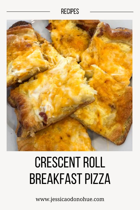 This is a crowd pleaser! SO easy to make and so versatile with what you can put on it! We LOVE this recipe and I know you will too! Crescent Roll Breakfast Pizza, Cresent Roll Breakfast, Crescent Dough Sheet Recipes, Breakfast Pizza Crescent Roll, Breakfast Pinwheels, Crescent Roll Breakfast, Pillsbury Crescent Recipes, Southern Meals, Recipes Using Crescent Rolls