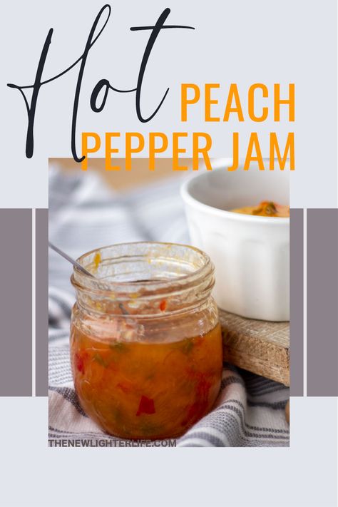 Peach Pepper Jam Recipe Peach Pepper Jam, Pepper Jam Recipe, Peach Pepper Jelly, Spicy Jam, Peach Jalapeno Jam, Spiced Peach Jam, Pepper Jam, Pepper Jelly Recipes, Peach Jam Recipe