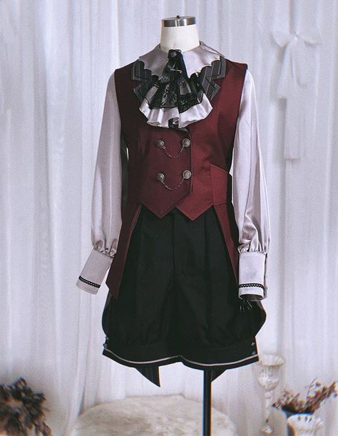 ouji fashion ^^ Prince Outfit Reference, Prince Style Outfits, Red Ouji Fashion, Prince Fashion Aesthetic, Ouji Hairstyle, Ouji Fashion Aesthetic, Prince Outfit Ideas, Prince Clothes Royal, Prince Outfits Royal