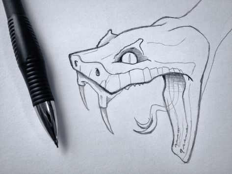 Snake Head Sketch, Snake Sketch, Head Sketch, Snake Drawing, Arte Doodle, Snake Head, Snake Art, Arte Inspo, Animal Sketches