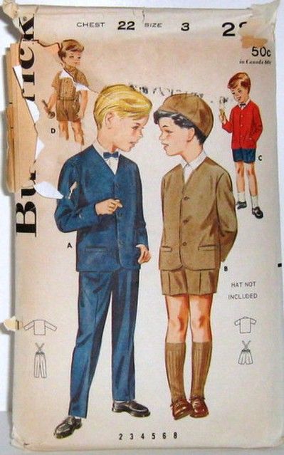 Vintage Butterick Pattern 2831 Boys 60s Suit Jacket Shorts… | Flickr 60s Suit, 60s Boys, Suspenders Outfit, Butterick Patterns Vintage, Vintage Kids Clothes, Butterick Pattern, Vintage Boys, Retro Mode, Couture Vintage