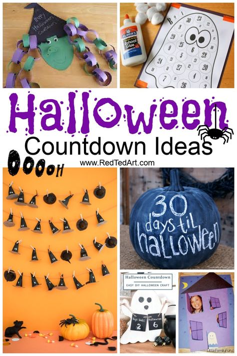 DIY Halloween Countdown Calendar Ideas - Red Ted Art - Kids Crafts Halloween Advent Calendar Diy, Halloween Countdown Diy, Countdown Calendar Ideas, Halloween Countdown Calendar Diy, Countdown For Kids, Halloween Activities For Toddlers, Halloween Calendar, Halloween Advent Calendar, Countdown To Halloween