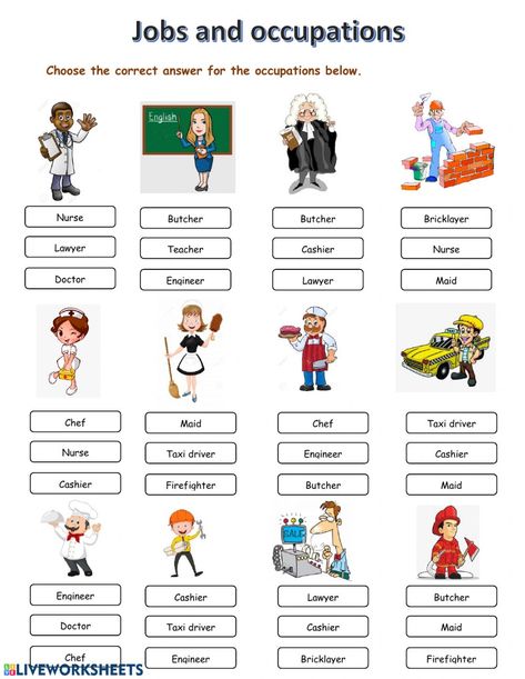 Career Worksheets For Kids, Occupation Worksheet For Kindergarten, Jobs Activities For Kids, Jobs Worksheet For Kindergarten, Occupation Worksheet, Jobs People Do Activities Kids, Jobs And Places Worksheets, Jobs Worksheets For Kids, Esl Jobs And Occupations