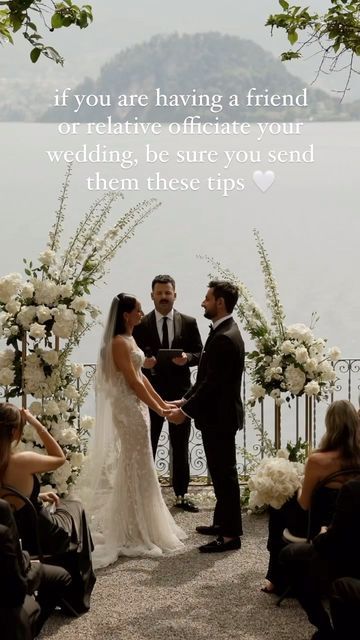 Chanel On The Rocks on Instagram: "TIPS FOR YOUR OFFICIANT 🤍💍💒 save and send to your officiant 🫶🏼 first a round of 👏🏼 applause 👏🏼 for friends and relatives who agree to officiate. It's not an easy task, and we are forever greatful❣️ now here's a few tips 👇🏼 + our officiant didnt do a formal entrance down the aisle. He was already standing in position before the ceremony officially began + before the ceremony began, our officiant asked guest to turn phones off and put them away. We also put on our wedding website that the ceremony was unplugged and ushers reminded guests to turn phones off. No distracting iPhones in our wedding photos 🙃 + let guests know to be seated once the bride is down the aisle (the officiant at my dad's wedding forgot to do this and guests stood the whole Bride And Groom With Officiant, Ask Someone To Officiate Your Wedding, Wedding Officiant Tips, Friend Officiating Wedding, Wedding Officiant Outfit, Officiant Proposal Ideas, Wedding Officiant Attire, Officiant Attire, Wedding Officiant Business