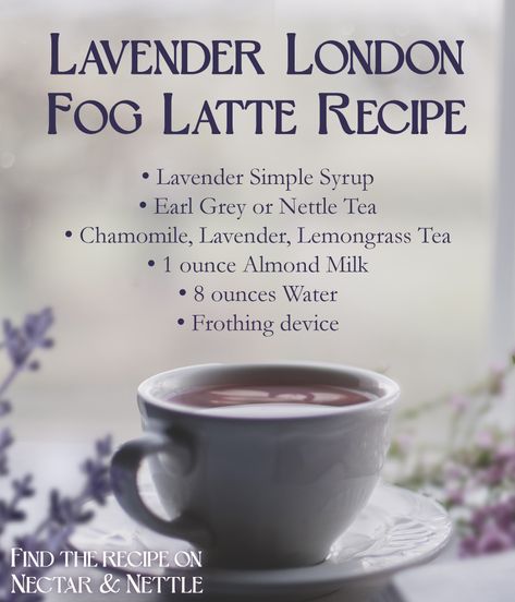 Calming and cozy, lavender is the ultimate herb for aesthetic, aroma, and flavor. My latest obsession has been recreating a lavender London Fog latte I had at a café one evening, and this simple syrup is the secret. Lavender Simple Syrup Recipe, Lavender Drinks, Lavender London Fog, Lavender Flavor, London Fog Latte, Lavender Drink, Warm Drinks Recipes, Lavender Simple Syrup, Simple Syrup Recipe