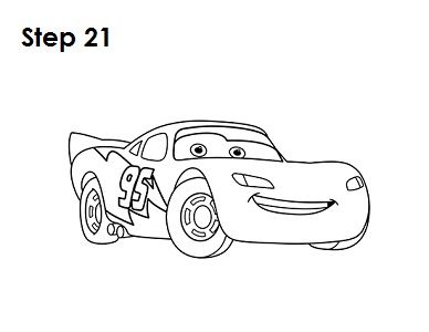 How to Draw Lightning McQueen 21 Draw Lightning Mcqueen, Lightning Mcqueen Drawing, Draw Lightning, How To Draw Lightning, Car Drawing Easy, Cars 3 Lightning Mcqueen, Disney Sleeve, Cars Coloring, Disney Drawings Sketches