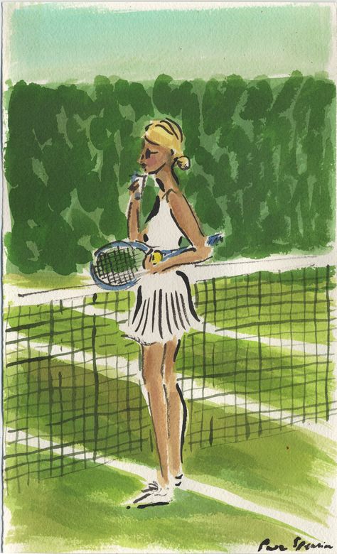 Paige Smith, Tennis Posters, Tennis Art, Arches Watercolor Paper, Girly Drawings, India Ink, Summer Love, Keep Cool, Girly Art