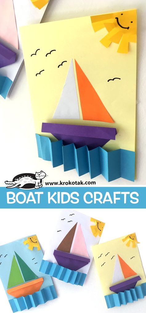 children activities, more than 2000 coloring pages Boat Crafts, Transportation Crafts, Craft Kids, Paper Quilling Designs, Crafts For Kids To Make, Quilling Designs, Preschool Art, Craft Activities For Kids, Summer Crafts