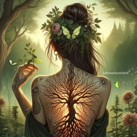 Goddess Spirituality, Spirited Art, Feminine Art, Season Of The Witch, Wild Woman, Spiritual Art, Tree Art, Art Reference, Illustration Art