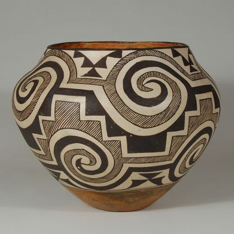 #adobegallery #AcomaPuebloPottery #SouthwestIndianPottery - Twentieth Century Acoma Jar with Tularosa Design. Category: #Historic Origin:  #AcomaPueblo Medium: clay, pigment Size: 7-7/8” tall x 10-1/8” diameter Item # C3642H Acoma Pottery, Contemporary Southwest, Acoma Pueblo, Southwest Pottery, Native Pottery, Navajo Art, American Indian Pottery, Decorative Gourds, Indian Pottery