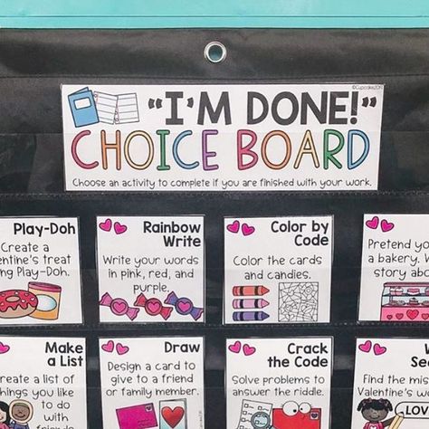 Math choice boards