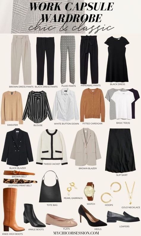 Work Capsule Wardrobe, Capsule Wardrobe Women, Work Capsule, Capsule Wardrobe Work, Fashion Capsule Wardrobe, Business Casual Outfits For Work, Trendy Outfits For Teens, Wardrobe Outfits, Classy Work Outfits