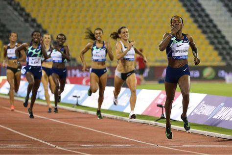 September 26 2020 - Olympic 1500m Champion Faith Kipyegon makes history by winning the women's 800m with a PB and world-leading time of 1:57.68 at the Diamond League finale in Doha Faith Kipyegon, 1500m, 800m, 2020 Olympics, Vision Boards, Doha, Public Relations, Each Day, Vision Board