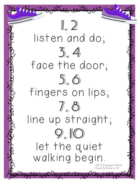 5 Quick Hallway Transitions {Printable} - KindergartenWorks: 1,2,3,4 Line Up Songs, Preschool Transitions, Transition Songs, Kindergarten Songs, Classroom Songs, School Songs, Preschool Class, Preschool Songs, Class Management