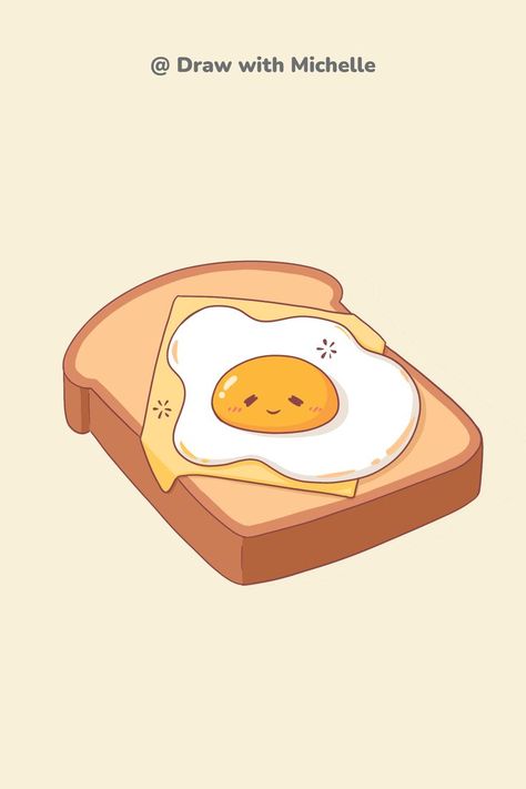 Freeze Eggs, Kawaii Toast, Sandwich Drawing, Egg And Potato, Cheese Drawing, Cute Toast, White Recipes, Egg Roll Recipe, Egg White Recipes