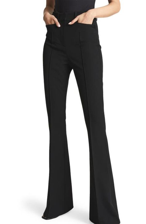 Shop or share your style of the product on ModeSens! Tailored charm meets on-trend style in these high-waist trousers complete with a kicky flared hem. Flare Leg Trousers, High Waisted Slacks, Capsule Wardrobe Pieces, Reiss Women, Simple Style Outfits, 90s Runway, 90s Runway Fashion, Work Fits, Fashion Capsule