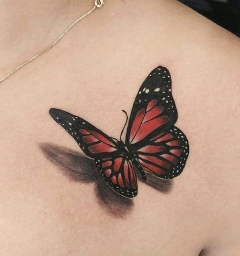 Tato 3d, Realistic Butterfly Tattoo, 3d Butterfly Tattoo, Small Chest Tattoos, Rose Tattoos For Women, Insect Tattoo, Butterfly Tattoos For Women, Chest Tattoos For Women, 3d Tattoos