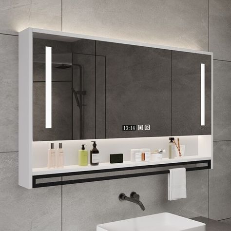 Just found this amazing item on AliExpress. Check it out! $368.56 50％ Off | Makeup Large Led Mirror Smart Full Body Light Led Shower Magnifying Wall Mirror Pocket Table Aesthetic Espejo Pared Miroir Cabinet Storage Bathroom, Bath Mirrors, Table Aesthetic, Cabinet Vanity, Wall Mounted Bathroom Storage, Lighted Medicine Cabinet, Smart Bathroom, Storage Bathroom, Smart Mirror