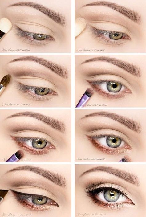 15 Makeup Ideas for Going Back to Office - Pretty Designs Teknik Makeup, Make Up Mata, Eyeliner Tips, Fall Makeup Tutorial, Bulging Eyes, Make Up Tutorials, Makeup Tutorial Eyeshadow, Smink Inspiration, Hooded Eye Makeup